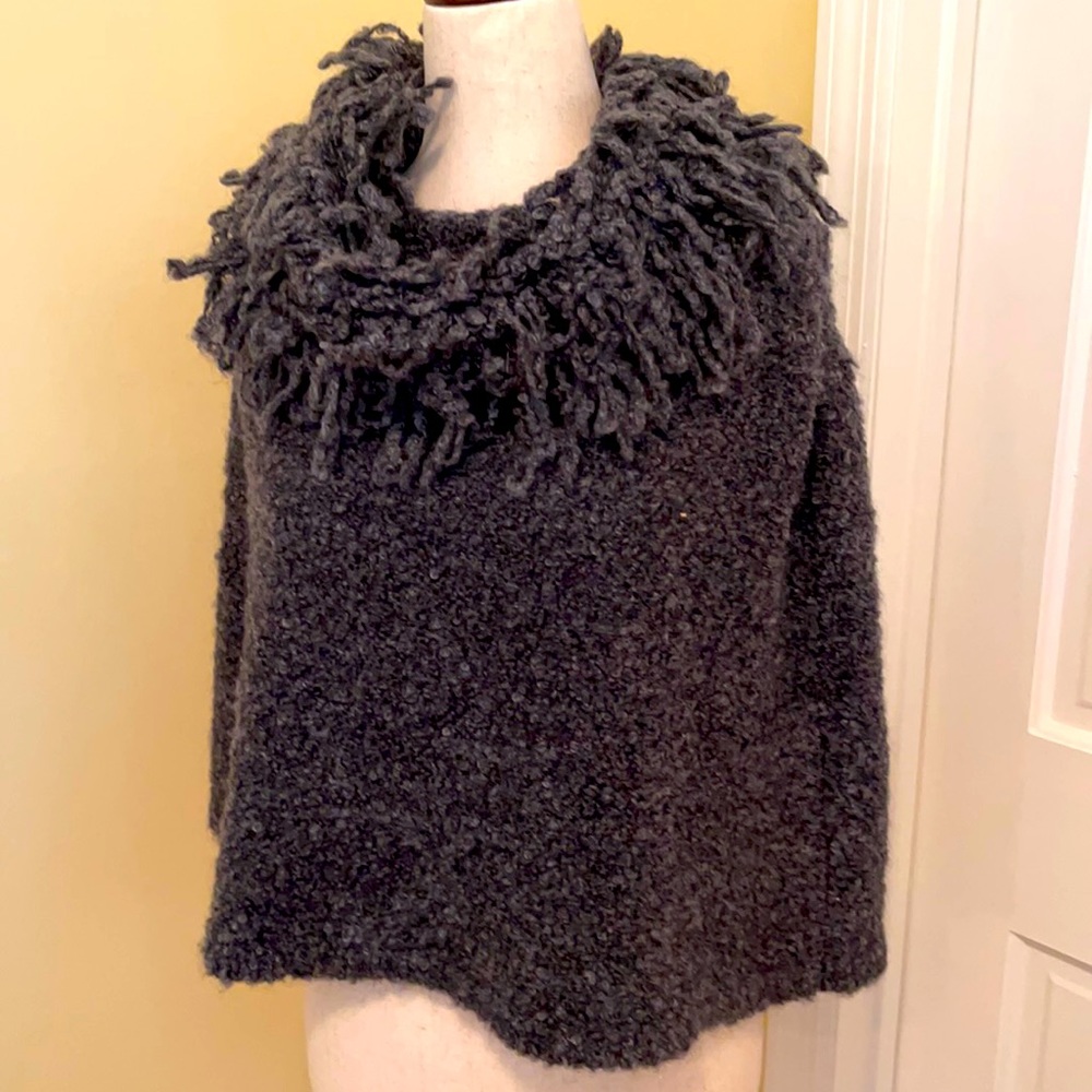 Made in Italy warm grey poncho